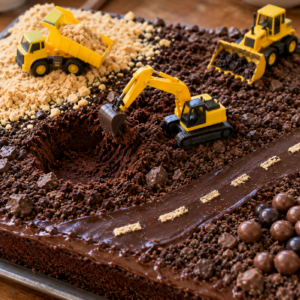 Baustellen-Kuchen-Kindergeburtstag