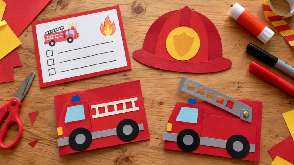 Feuerwehr Einladung basteln