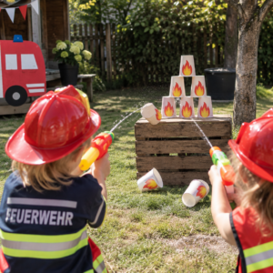 Feuerwehr-Kindergeburtstag-Spiel-Feuerwehrschlauch