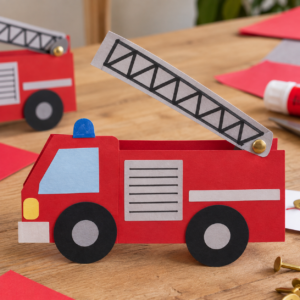 Feuerwehrauto Einladung selber machen