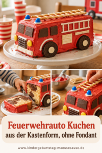 Feuerwehrauto Kuchen backen