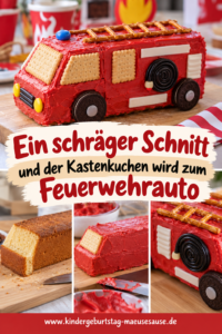 Feuerwehrauto Kuchen selber backen