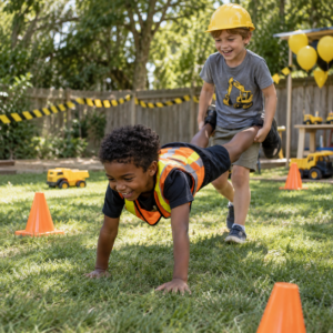 Kindergeburtstag-Baustelle-Spiel
