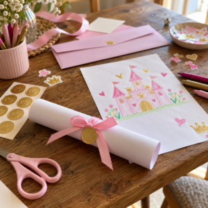 Prinzessin Einladung Schriftrolle