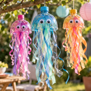 Qualle basteln PET Flasche