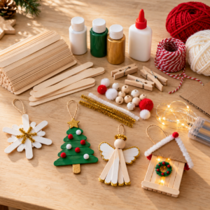 Basteln mit Eisstielen Weihnachten