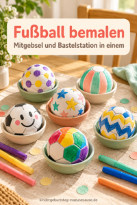 Fußball bemalen als Mitgebsel