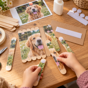 Puzzle aus Holzstäbchen
